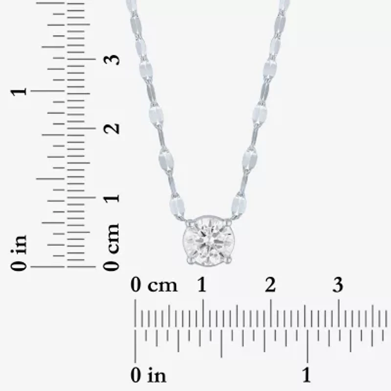 Diamond Addiction (E-F / Vs1-Vs2) Womens 1 CT. T.W. Lab Grown White Diamond 10K White Gold Round 18 Inch Pendant Necklace
