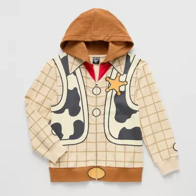 Disney Collection Little & Big Kid Boys Long Sleeve Woody Zipper Hoodie