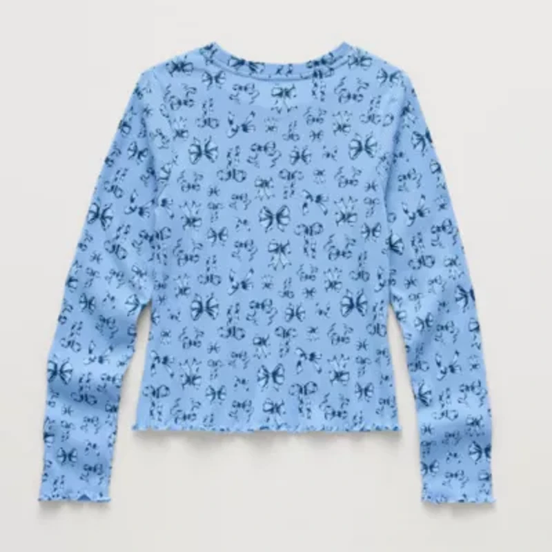Thereabouts Little & Big Kid Girls Round Neck Long Sleeve T-Shirt