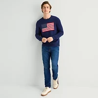 St. John's Bay Americana Mens Crew Neck Long Sleeve Pullover Sweater