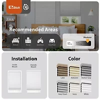 Eco Estates Ez Stick 1.5" Cut-To-Width Cordless 100% Blackout Cellular Shade