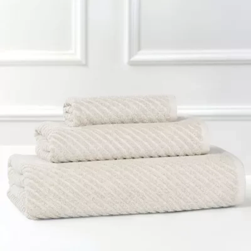 SUPERIOR® Amlia Collection | 80% Cotton 20% Viscose 3-pc. Quick Dry Solid Bath Towel Set