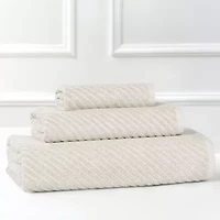 SUPERIOR® Amlia Collection | 80% Cotton 20% Viscose 3-pc. Quick Dry Solid Bath Towel Set