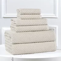 SUPERIOR® Amlia Collection | 80% Cotton 20% Viscose 6-pc. Quick Dry Solid Bath Towel Set