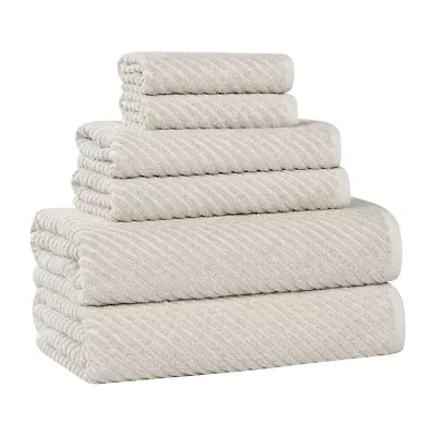 SUPERIOR® Amlia Collection | 80% Cotton 20% Viscose 6-pc. Quick Dry Solid Bath Towel Set