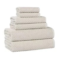 SUPERIOR® Amlia Collection | 80% Cotton 20% Viscose 6-pc. Quick Dry Solid Bath Towel Set