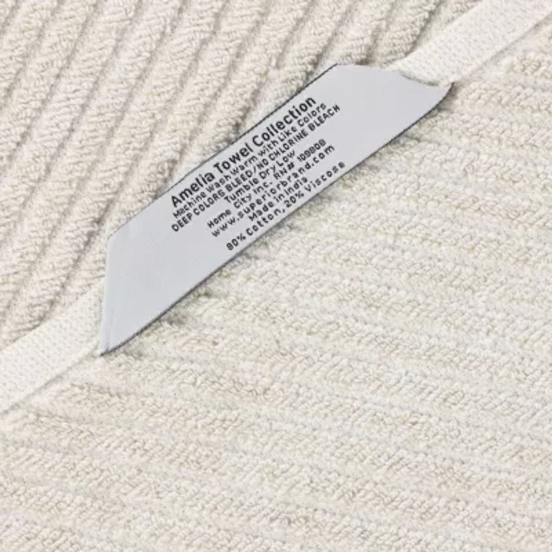 SUPERIOR® Amlia Collection | 80% Cotton 20% Viscose 6-pc. Quick Dry Solid Bath Towel Set