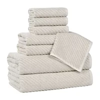 SUPERIOR® Amlia Collection | 80% Cotton 20% Viscose 8-pc. Quick Dry Solid Bath Towel Set