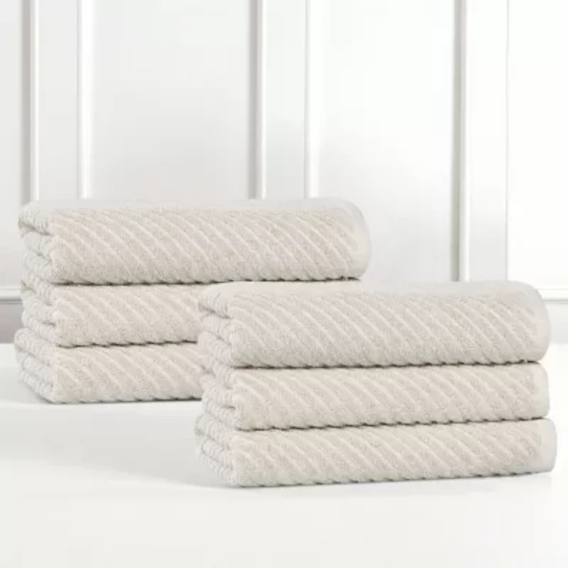 SUPERIOR® Amlia Collection | 80% Cotton 20% Viscose 6-pc. Solid Hand Towel