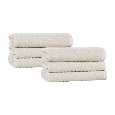 SUPERIOR® Amlia Collection | 80% Cotton 20% Viscose 6-pc. Solid Hand Towel