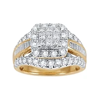 2 CT.T.W. Natural Diamond 14K Yellow Gold Multi-Top Ring