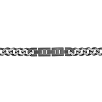 Mens Stainless Steel 9 Inch Solid Curb Chain Bracelet