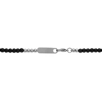 Mens Black Hematite Stainless Steel Wrap Bracelet