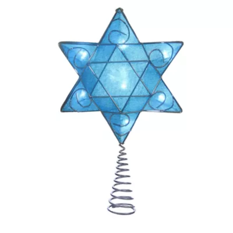 Kurt Adler 11" Hanukkah Shimmery Led Star Tree Topper