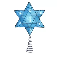 Kurt Adler 11" Hanukkah Shimmery Led Star Tree Topper