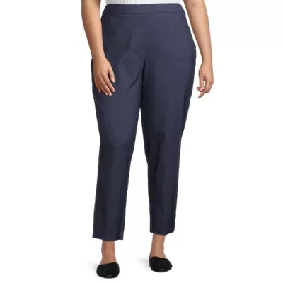 Alfred Dunner Classics Womens Comfort Waistband Slim Mid Rise Pant