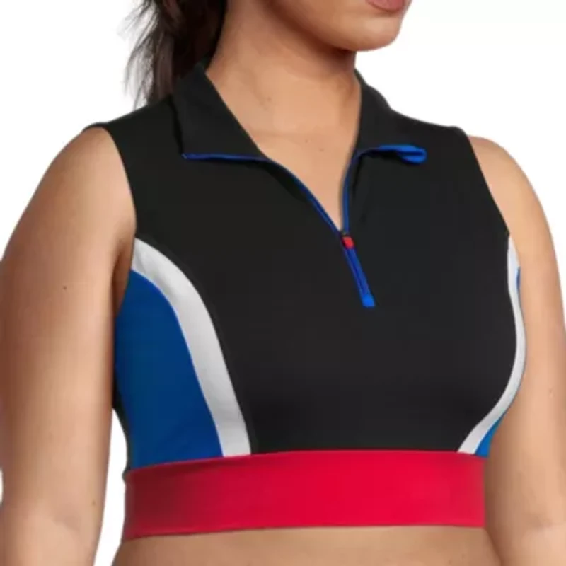 Sports Illustrated Womens Plus Sleeveless Active Crop Top