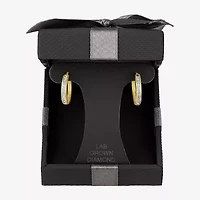 (G-H / Si2-I1) Womens 1/6 CT. T.W. Lab Grown White Diamond 10K Gold 15.5mm Hoop Earrings