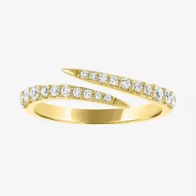 Diamond Addiction (G-H / Si2-I1) Womens 1/3 CT. T.W. Lab Grown White Diamond 10K Gold Delicate Midi  Stackable Ring