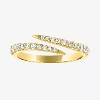 Diamond Addiction (G-H / Si2-I1) Womens 1/3 CT. T.W. Lab Grown White Diamond 10K Gold Delicate Midi  Stackable Ring
