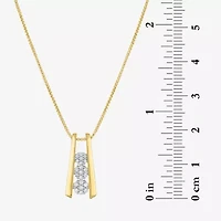Diamond Blossom Linear (G-H / Si2-I1) Womens 1/10 CT. T.W. Lab Grown White Diamond 14K Gold Over Silver 18 Inch Pendant Necklace