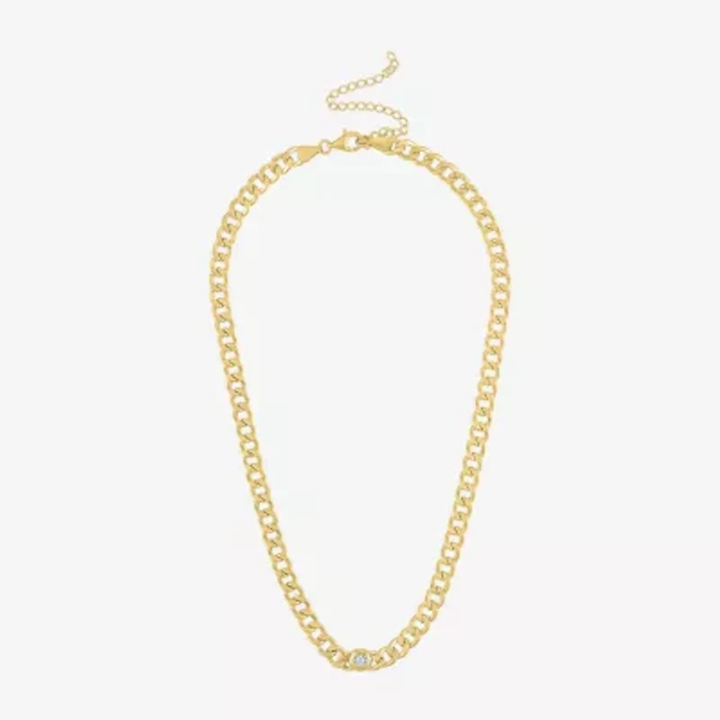 Diamond Addiction (G-H / Si2-I1) Womens Diamond Accent Lab Grown White Diamond 14K Gold Over Silver 18 Inch Pendant Necklace