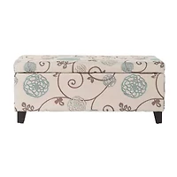 Breanna Tufted Upholstered Floral Ottoman