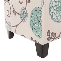 Breanna Tufted Upholstered Floral Ottoman
