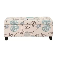 Breanna Tufted Upholstered Floral Ottoman