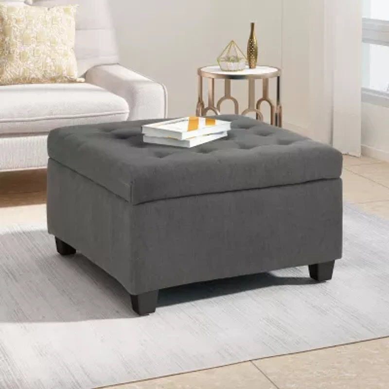 Isabella Tufted Upholstered Ottoman