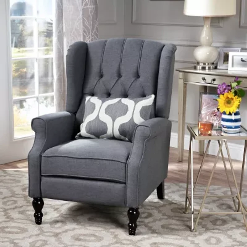 Walter Tufted Roll-Arm Recliner