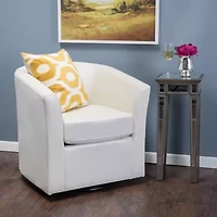 Daymian Swivel Upholstered Club Chair