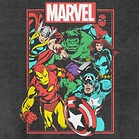 Mens Crew Neck Short Sleeve Regular Fit Marvel Big and Tall Graphic T-Shirt