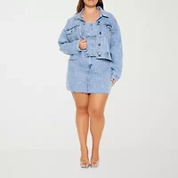Forever 21 Embellished Womens Denim Lightweight Juniors Trucker Jacket