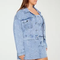 Forever 21 Embellished Womens Denim Lightweight Juniors Trucker Jacket
