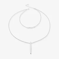 Worthington Silver Tone Womens Inch Pendant Necklace
