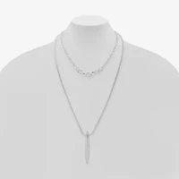 Worthington Silver Tone Womens Inch Pendant Necklace