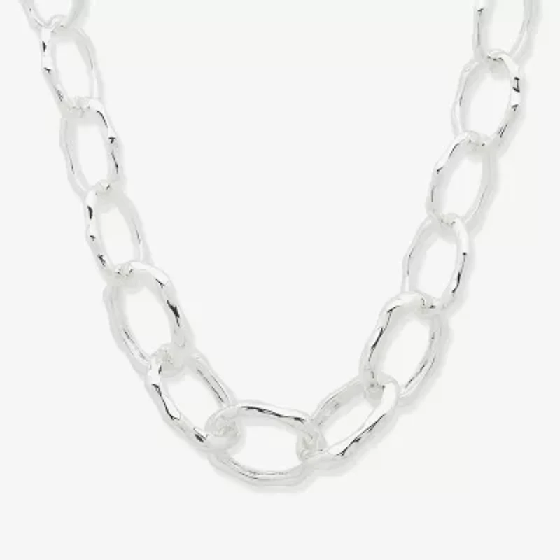 Worthington Silver Tone Womens 17 Inch Collar Necklace
