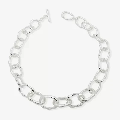 Worthington Silver Tone Womens 17 Inch Collar Necklace