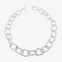 Worthington Silver Tone Womens 17 Inch Collar Necklace