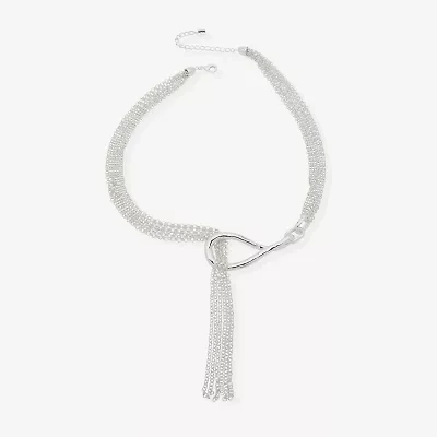 Worthington Silver Tone Womens Stainless Steel 22 Inch Y Necklace