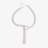 Worthington Silver Tone Womens Stainless Steel 22 Inch Y Necklace