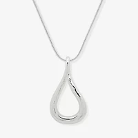Worthington Silver Tone Womens 34 Inch Pendant Necklace