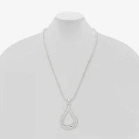 Worthington Silver Tone Womens 34 Inch Pendant Necklace