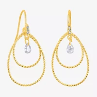 Bijoux Bar Delicates Gold Tone Womens Glass Drop Earrings