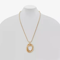 Worthington Gold Tone Womens Inch Pendant Necklace