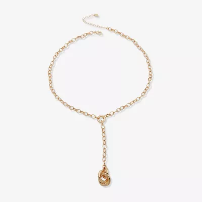 Worthington Gold Tone Womens 22 Inch Y Necklace