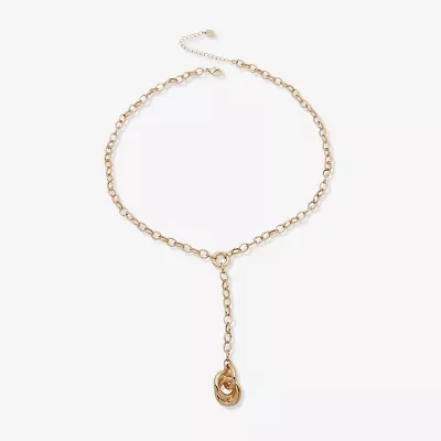 Worthington Gold Tone Womens 22 Inch Y Necklace