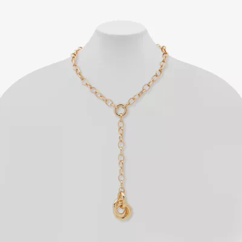 Worthington Gold Tone Womens 22 Inch Y Necklace