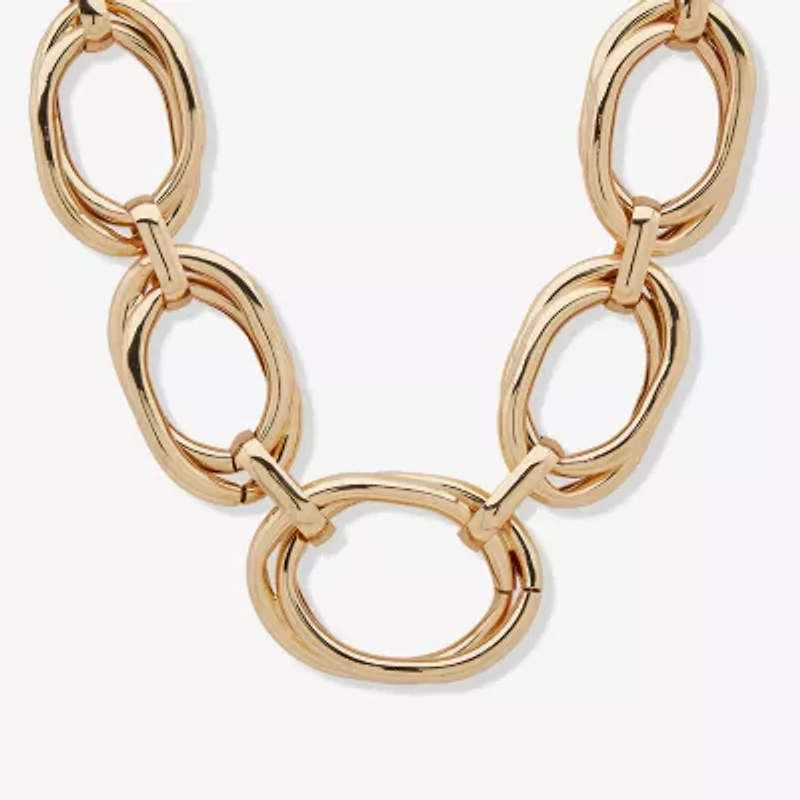 Worthington Gold Tone Womens Surgical Steel 18 Inch Collar Necklace